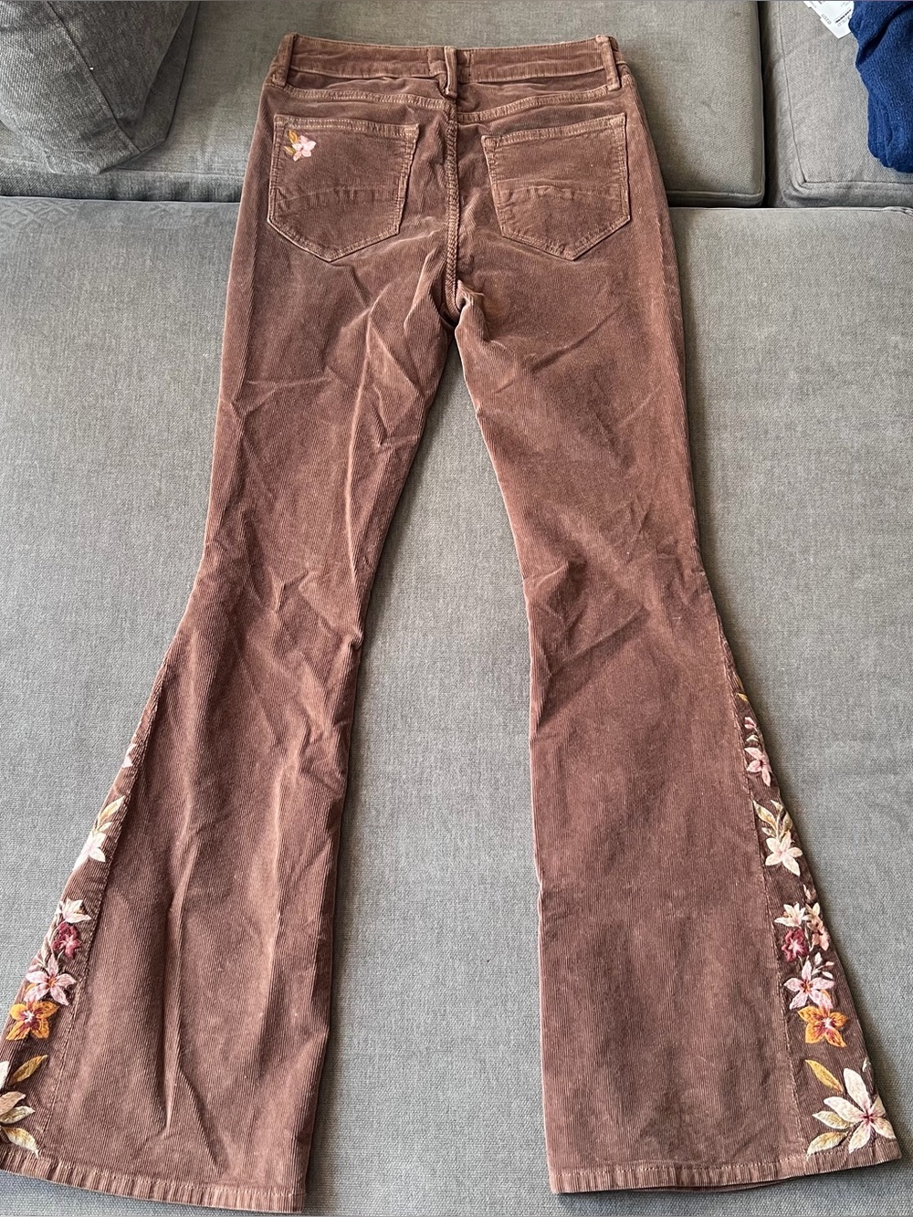 Driftwood Farrah Flare Embroidered Corduroy Jeans 26 x 34 - Picture 12 of 14